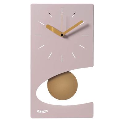 Arti e Mestieri - Eclipse - Orologio da parete moderno a pendolo in metallo con design geometrico - Colore: Gelso/Oro - SKU: 0OR3962C08