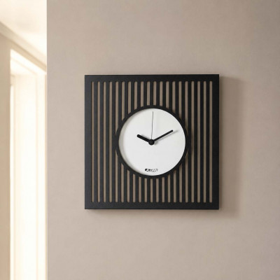 Arti e Mestieri Tiffany Orologio da parete compatto in metallo con design geometrico e stile moderno Colore: Bianco Marmo