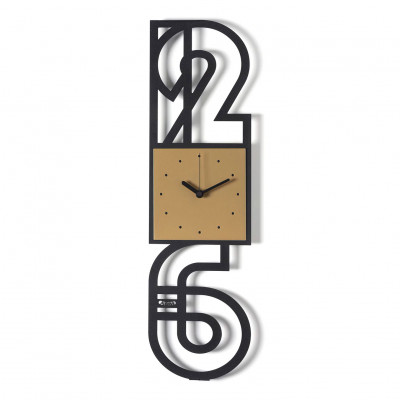 Arti e Mestieri - Neville - Orologio da parete di design con struttura in metallo - Colore: Nero/Oro - SKU: 0OR5123C113