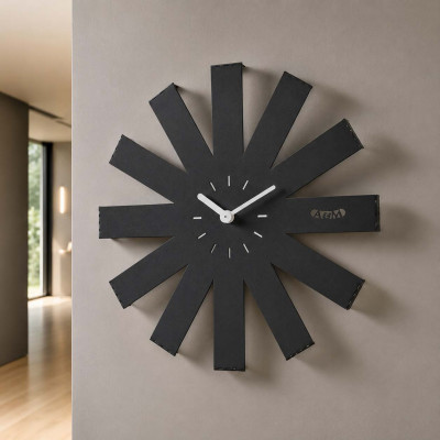 Arti e Mestieri Lumor Orologio da parete di design Colore: Nero/Bianco Marmo