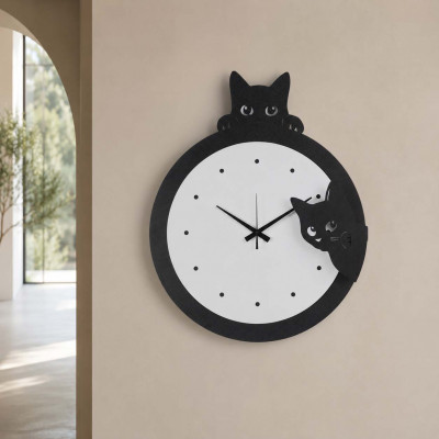 Arti e Mestieri Silvestro Orologio da parete di design moderno in metallo Colore: Nero/Bianco Marmo