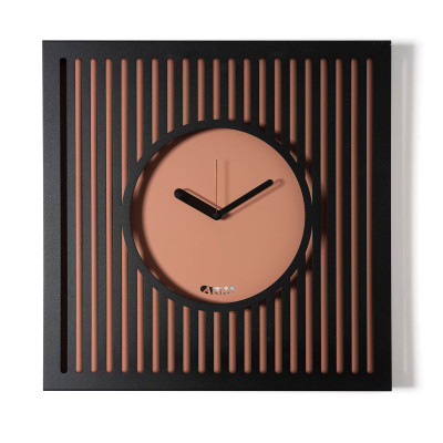 Arti e Mestieri - Tiffany - Orologio da parete moderno in metallo con quadrante circolare cornice traforata - Colore: Terracotta - SKU: 0OR3999C180