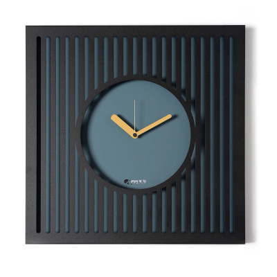 Arti e Mestieri - Tiffany - Orologio da parete moderno in metallo con quadrante circolare cornice traforata - Colore: Blu Petrolio - SKU: 0OR3999C183