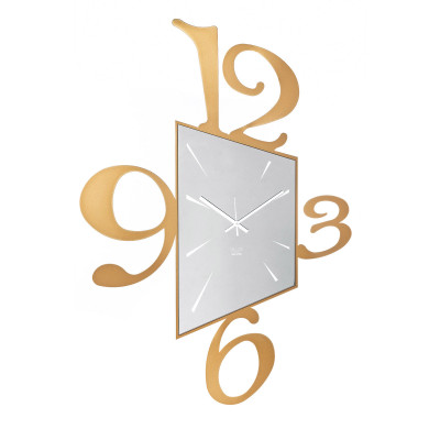 Arti e Mestieri - Prospettiva - Orologio da parete grande di design con effetto prospettiva in metallo - Colore: Oro - SKU: 0OR0732C06