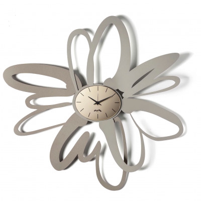 Arti e Mestieri - Shodo - Orologio da parete in metallo con quadrante in vetro dal design moderno - Colore: Beige/Sabbia - SKU: 0OR5168C109V905