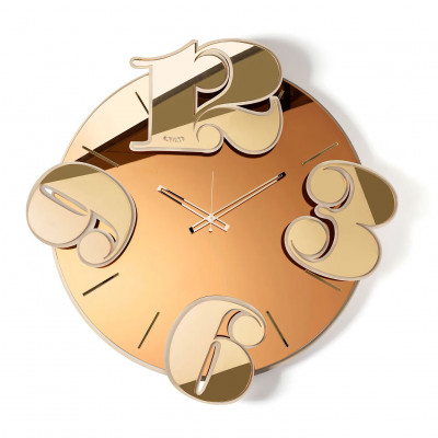 Arti e Mestieri - Benguiat - Orologio da parete in metallo con quadrante in vetro di design - Colore: Beige - SKU: 0OR5174C116V904