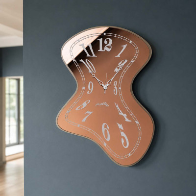 Arti e Mestieri Salvador Orologio da parete in metallo con quadrante in vetro di design moderno Colore: Beige