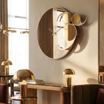  Arti e Mestieri - Apostrofo - Orologio da parete in metallo con quadrante in vetro specchiato - SKU: 0OR5169 