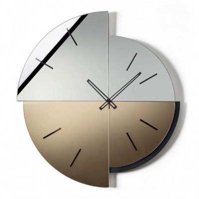 Arti e Mestieri - Avignone - Orologio da parete in metallo con quadrante in vetro specchiato di design - Colore: Bronzo - SKU: 0OR5175C71V910