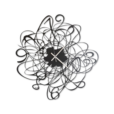 Arti e Mestieri - Doodle - Orologio da parete in metallo dal design moderno - Colore: Nero - SKU: 0OR2411C71