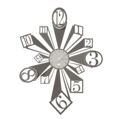 Arti e Mestieri - Slang - Orologio da parete in metallo dal design moderno - Colore: Fango/Avorio - SKU: 0OR3830C135