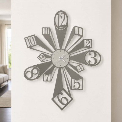 Arti e Mestieri Slang Orologio da parete in metallo dal design moderno Colore: Fango/Avorio
