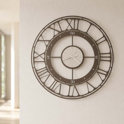 Arti e Mestieri Koros Orologio da parete in metallo piccolo dal design moderno Colore: Bronzo