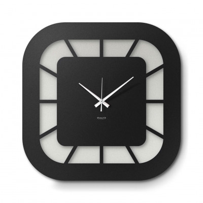 Arti e Mestieri - Exo - Orologio da parete minimalista dalle linee arrotondate - Colore: Bianco Marmo/Nero - SKU: 0OR5093C203
