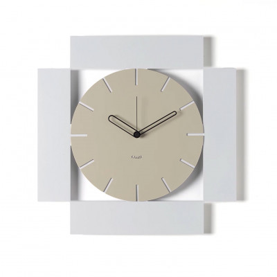 Arti e Mestieri - Radical - Orologio da parete minimalista in metallo dal design moderno - Colore: Bianco Marmo/Crema - SKU: 0OR5094C122