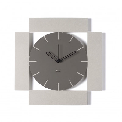 Arti e Mestieri - Radical - Orologio da parete minimalista in metallo dal design moderno - Colore: Avorio/Fango - SKU: 0OR5094C149