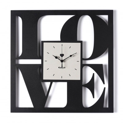 Arti e Mestieri - Love - Orologio da parete moderno in metallo dal design moderno - Colore: Nero/Avorio - SKU: 0OR5130C177