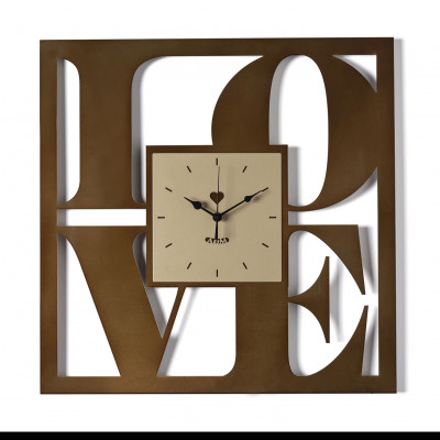 Arti e Mestieri - Love - Orologio da parete moderno in metallo dal design moderno - Colore: Caramello/Miele - SKU: 0OR5130C209