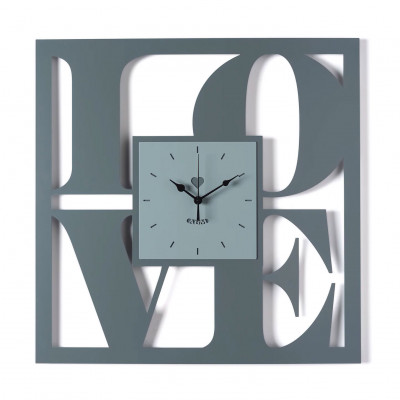 Arti e Mestieri - Love - Orologio da parete moderno in metallo dal design moderno - Colore: Petrolio/Verde Marino - SKU: 0OR5130C231