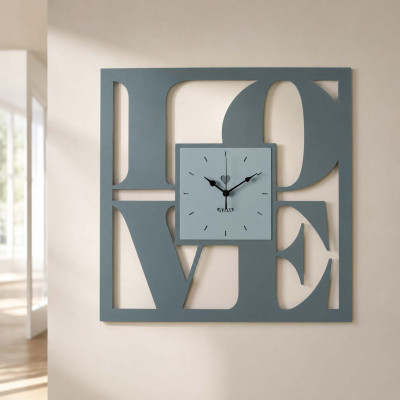 Arti e Mestieri Love Orologio da parete moderno in metallo dal design moderno Colore: Petrolio/Verde Marino