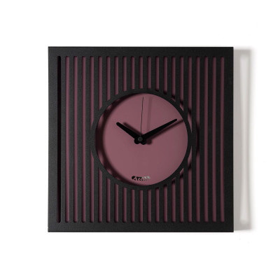 Arti e Mestieri - Tiffany - Orologio da parete compatto in metallo con design geometrico e stile moderno - Colore: Viola - SKU: 0OR5014C181
