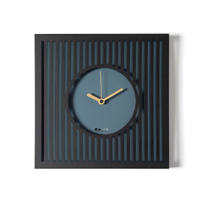 Arti e Mestieri - Tiffany - Orologio da parete compatto in metallo con design geometrico e stile moderno - Colore: Blu Petrolio - SKU: 0OR5014C183