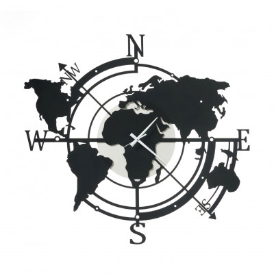  Arti e Mestieri - Planisfero - Orologio da parete piccolo in metallo dal design moderno - SKU: 0OR3716 