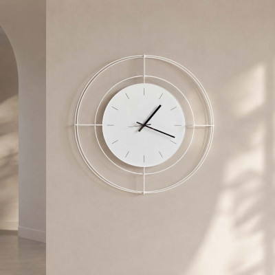 Arti e Mestieri Nudo Orologio da parete piccolo Colore: Bianco