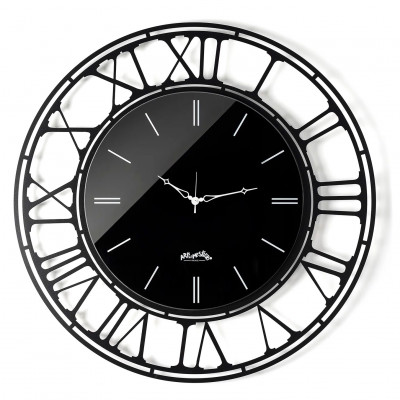 Arti e Mestieri - Axis 90 - Orologio da parete rotondo grande in metallo con quadrante in vetro specchiato - Colore: Nero - SKU: 0OR5193C71V902