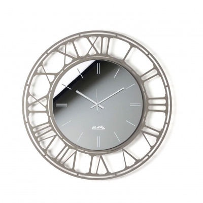 Arti e Mestieri - Axis 70 - Orologio da parete rotondo in metallo con quadrante in vetro specchiato - Colore: Fango - SKU: 0OR5192C18V903