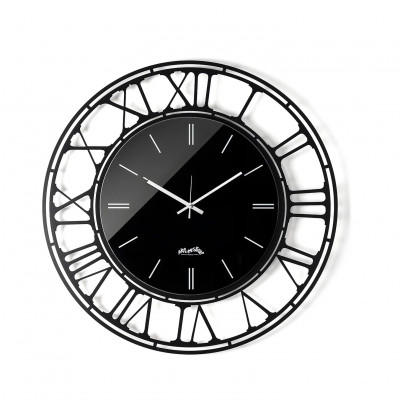 Arti e Mestieri - Axis 70 - Orologio da parete rotondo in metallo con quadrante in vetro specchiato - Colore: Nero - SKU: 0OR5192C71V902