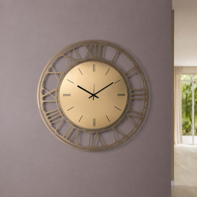 Arti e Mestieri Axis 70 Orologio da parete rotondo in metallo con quadrante in vetro specchiato Colore: Bronzo