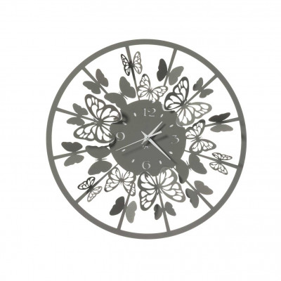 Arti e Mestieri - Sfarfallio - Orologio da parete rotondo piccolo in metallo dal design moderno - Colore: Fango - SKU: 0OR3745C18