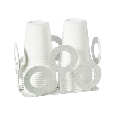 Arti e Mestieri Bollicine Porta bicchieri in metallo per bicchieri di plastica Colore: Bianco Marmo
