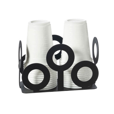 Arti e Mestieri Bollicine Porta bicchieri in metallo per bicchieri di plastica Colore: Nero