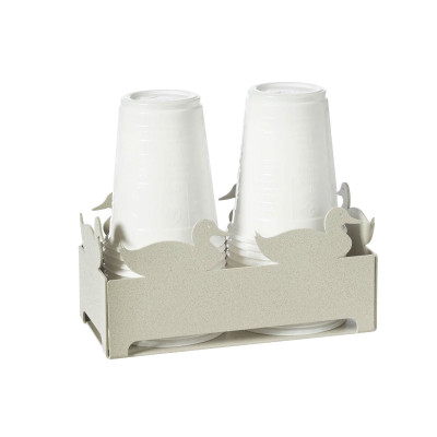 Arti e Mestieri Duck Porta bicchieri in metallo per bicchieri di plastica Colore: Avorio