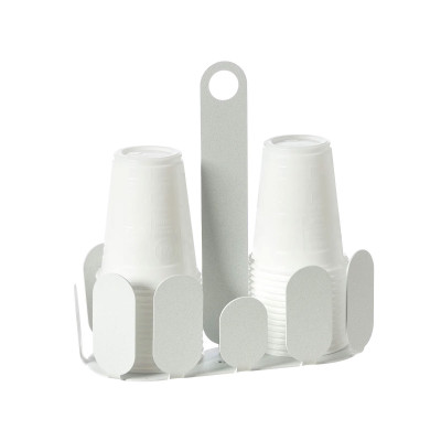 Arti e Mestieri Park Porta bicchieri in metallo per bicchieri di plastica Colore: Bianco Marmo
