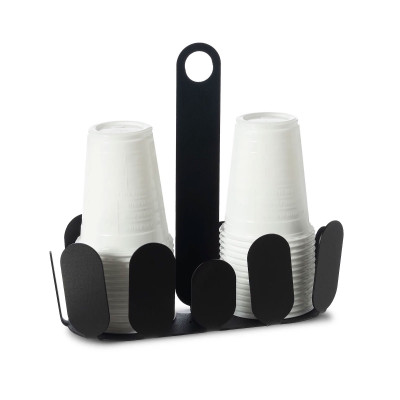 Arti e Mestieri Park Porta bicchieri in metallo per bicchieri di plastica Colore: Nero