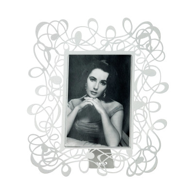 Arti e Mestieri - Scarabocchio - Porta foto grande in metallo dal design moderno - Colore: Bianco Marmo - Foto 13x18 - SKU: 0PF3887C158