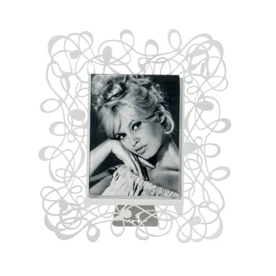 Arti e Mestieri - Scarabocchio - Porta foto piccolo in metallo dal design moderno - Colore: Bianco Marmo - Foto 13x10 - SKU: 0PF3888C158