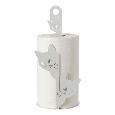 Arti e Mestieri Silvestro Porta rotoli da cucina con struttura in metallo dal design moderno Colore: Bianco Marmo