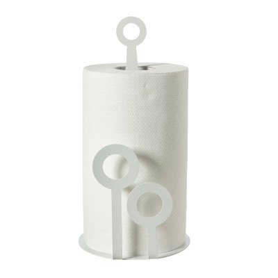 Arti e Mestieri Bollicine Porta rotoli da tavola in metallo dal design moderno Colore: Bianco Marmo