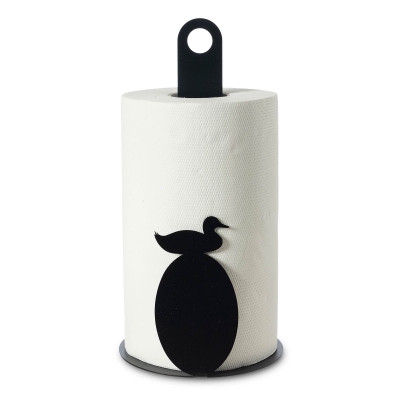 Arti e Mestieri Duck Porta rotoli da tavola in metallo dal design moderno Colore: Nero