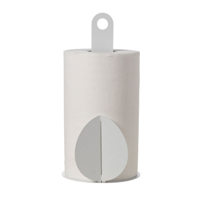 Arti e Mestieri Ficus Porta rotoli di carta da tavolo con struttura in metallo moderna Colore: Bianco Marmo