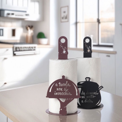  Arti e Mestieri - A tavola non si invecchia - Porta rotoli di carta da tavolo da cucina - SKU: 0PX5112 