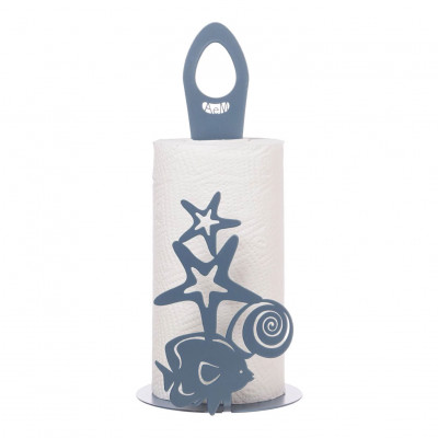 Arti e Mestieri Nettuno Porta rotolo di carta da tavolo per cucina con fantasia marina Colore: Azzurro