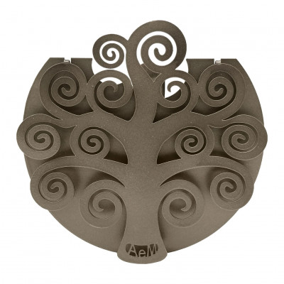 Arti e Mestieri - Albero della Vita - Porta umidificatore in metallo e vaschetta in ceramica di design - SKU: 0UM11247