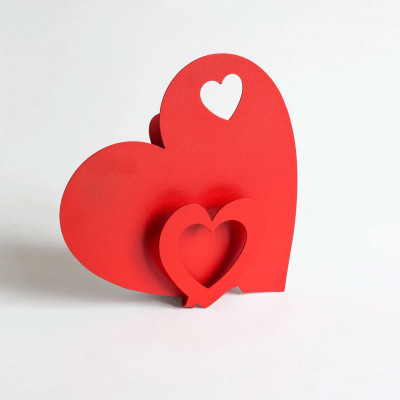 Arti e Mestieri - Cuori - Porta umidificatore in metallo e vaschetta in ceramica di design - SKU: 0UM11099