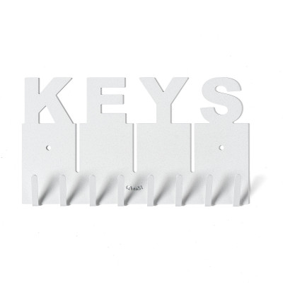 Arti e Mestieri Keys Portachiavi da parete di design in metallo Colore: Bianco Marmo