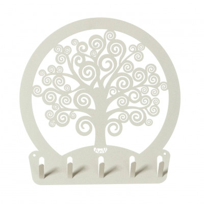 Arti e Mestieri Albero della Vita Portachiavi in metallo da ingresso in stile moderno Colore: Avorio